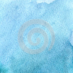 Watercolor cyan blue sky water abstract background texture