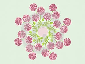 Watercolor Dahlia Flowers Floral Mandala Background Design Illustration