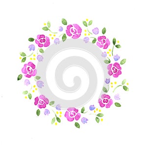 Watercolor decorative floral element