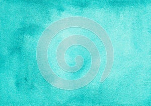 Watercolor deep turquoise blue gradient background texture. Stains on paper