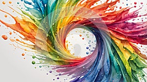 Watercolor Depiction Of LGBTIQ Pride Rainbow In A Vibrant Colorful Splash