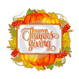 Watercolor design style Happy Thanksgiving Day logotype, badge or icon. Happy Thanksgiving Day logo template. Happy