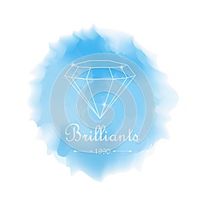 Watercolor diamond emblem