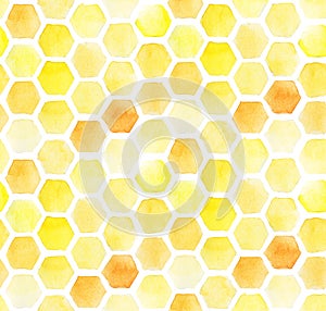 Watercolor drawing, honeycomb img