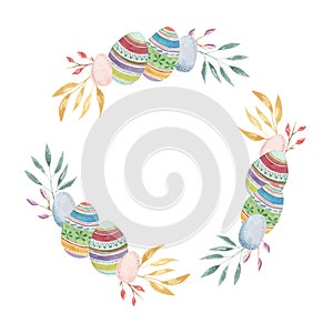 Watercolor Easter Egg Pastels Spring Wreaths Flowers