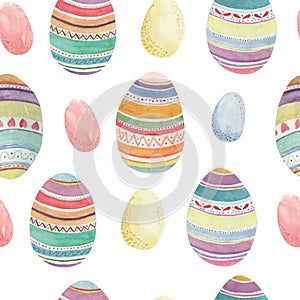 Watercolor Easter Egg Patterns Floral Leaves Buds Bows Seamless Patterns