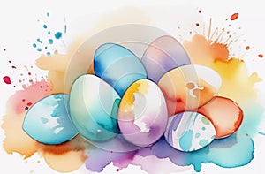 watercolor easter eggs