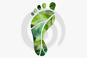 Watercolor ecological footprint leaf design. Generative ai