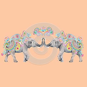 Watercolor elephant vector illustration