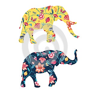 Watercolor elephant vector illustration