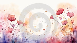 Watercolor floral background. Watercolor flowers