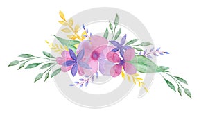 Watercolor floral composition. Frame, wedding desigh