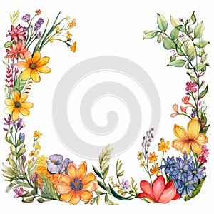 Watercolor Floral Corner Frame: A Joyful Celebration Of Nature