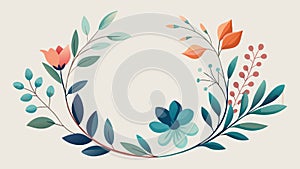 Watercolor Floral Flower Frame Vector Design for Stunning Visuals photo