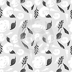 Watercolor Floral Repeat Pattern. Can be used as a Print for Fabric, Background for Wedding Invitation