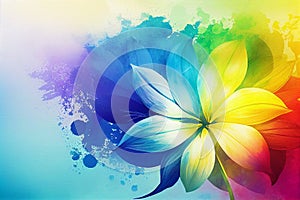 Watercolor floral rinbow colorful color flower photo
