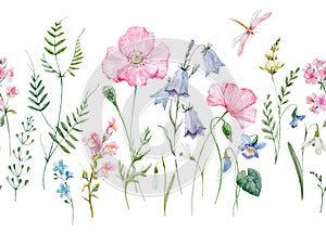Watercolor floral vector pattern