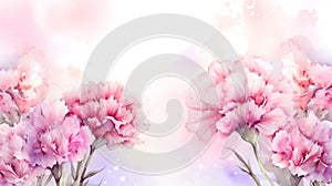watercolor flower background - carnations