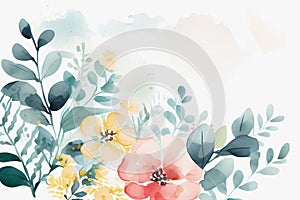 Watercolor flower background. Generative ai