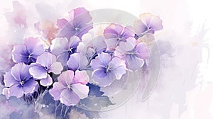 watercolor flower background - purple begonias