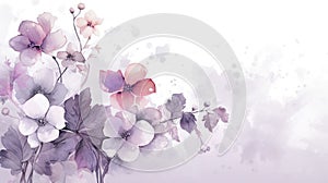 watercolor flower background - purple begonias