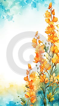 watercolor flower background - snapdragons