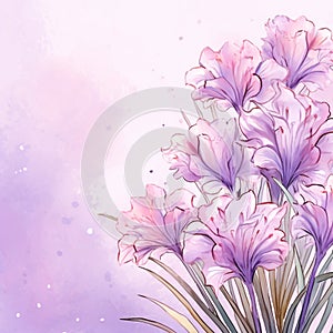 watercolor flower background - sweet williams