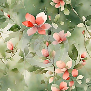 Watercolor Flower Background Tile