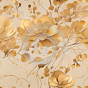 Watercolor Flower Background Tile, Generative ai