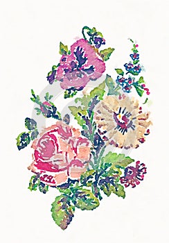 Watercolor flower bouquet illustration