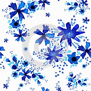 Watercolor flower pattern background art
