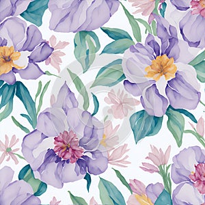 Watercolor flower pattern, A pattern of flowers that evokes a sense of connectedness. AI-Generative