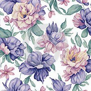 Watercolor flower pattern, A pattern of flowers that evokes a sense of connectedness. AI-Generative