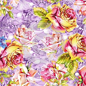 Watercolor flower pattern