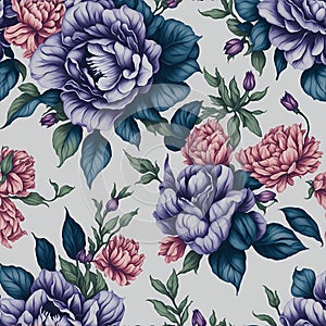 Watercolor flower patterns, Arcane patterns of flowers inspired by prison tattoos. AI-Generative