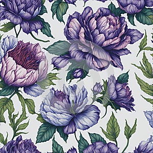 Watercolor flower patterns, Arcane patterns of flowers inspired by prison tattoos. AI-Generative