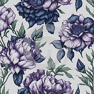 Watercolor flower patterns, Arcane patterns of flowers inspired by prison tattoos. AI-Generative