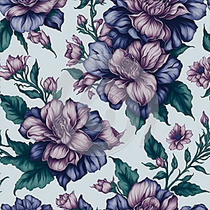 Watercolor flower patterns, Arcane patterns of flowers inspired by prison tattoos. AI-Generative