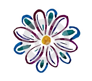 Watercolor flower on white bacground