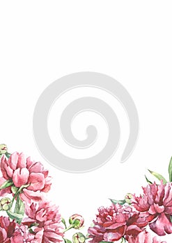 Watercolor flowers background frame