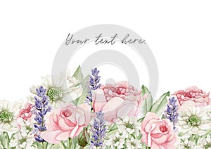 Watercolor Flowers Clipart, Floral Wedding Invitation