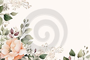 watercolor flowers for design floral background frame generative ai