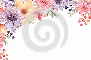 watercolor flowers for design floral background frame generative ai