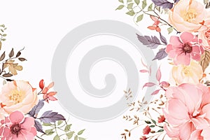 watercolor flowers for design floral background frame generative ai