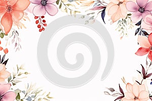 watercolor flowers for design floral background frame generative ai