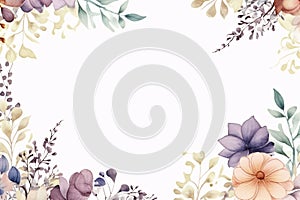 watercolor flowers for design floral background frame generative ai