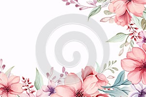 watercolor flowers for design floral background frame generative ai