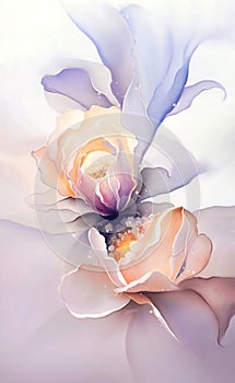 watercolor flowers with elements of spots and splashes