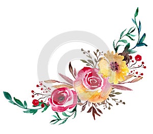 Akvarel kvety ilustrácie botanický umenie svadba dizajn pozvanie temple tlač textilné 