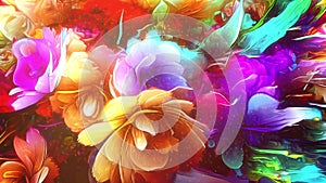 Watercolor flowers splash background. Floral decoration, nature illustration.